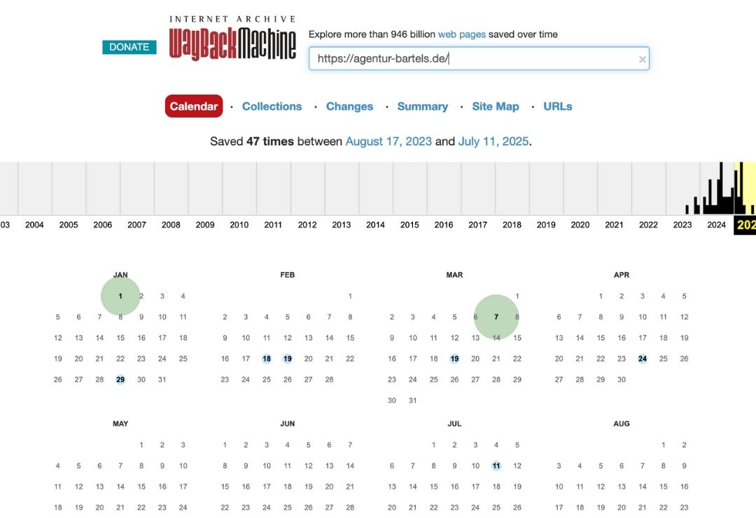 Weißt du noch, wie deine Website früher aussah? 1 BP Newsletter Bilder